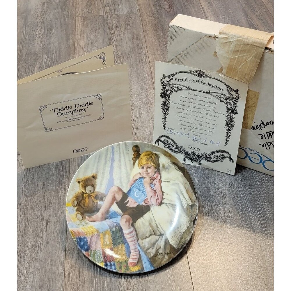 Reco Collectible Plate 1984 Mother Goose Diddle Dumpling John McClelland #13217G